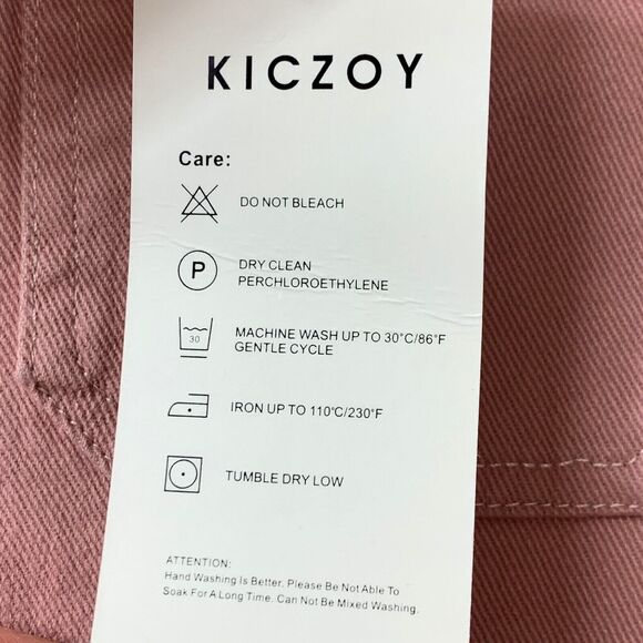 KICZOY Cropped Pants Women Small Pink Stretch Straight Leg Capri Jeans High Rise - Picture 10 of 11